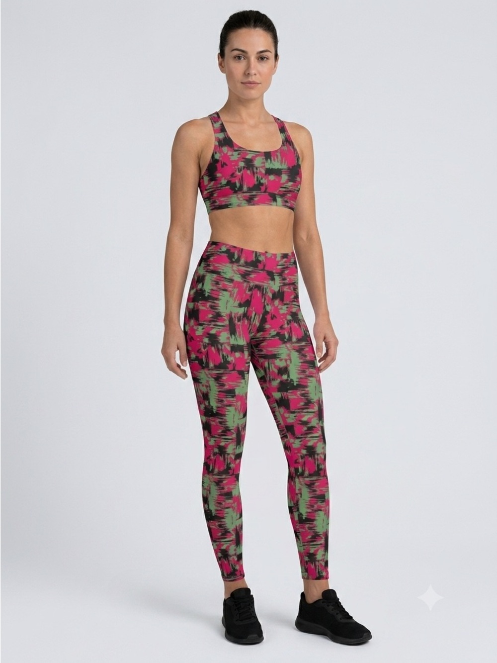 LuLaRoe Pink & Green Abstract Leggings One Size OS New